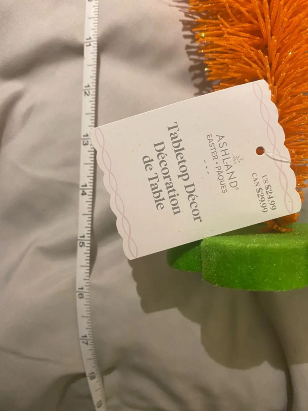 Ashland Orange and Green Carrot Bottle Brush Decoration - 2 pc